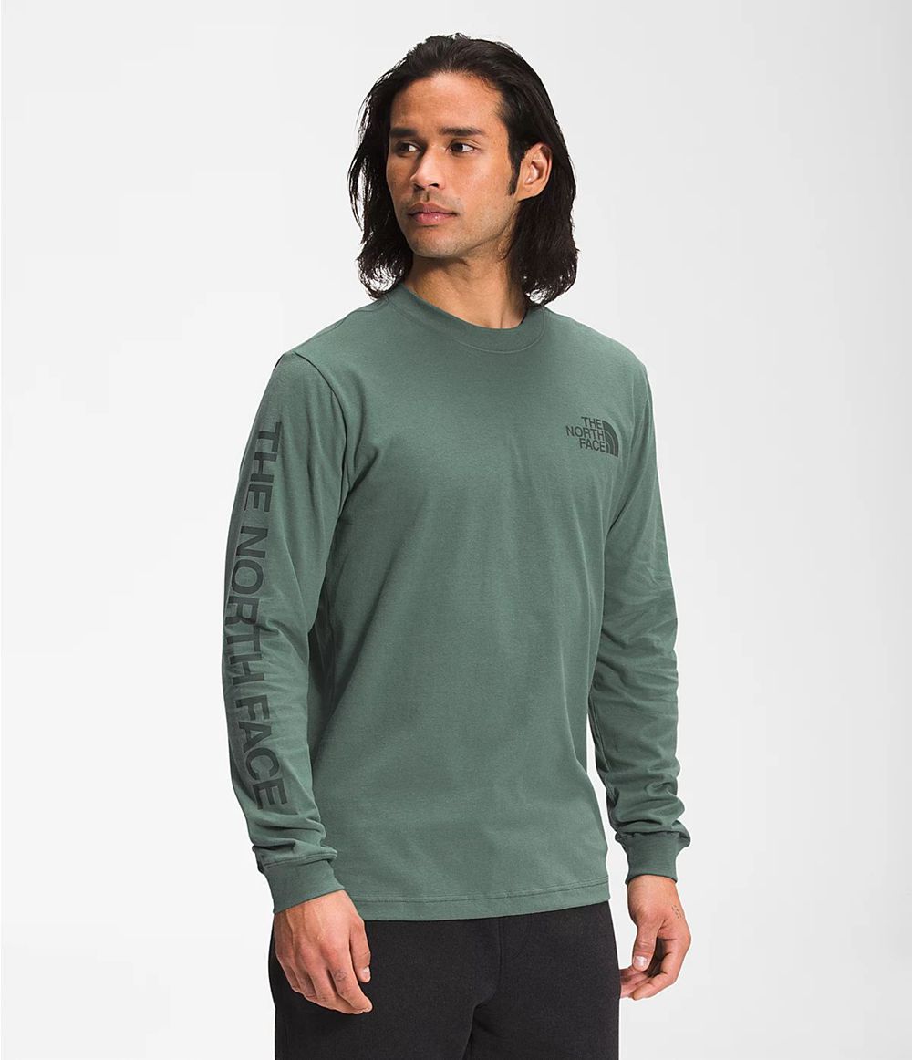 The North Face Lange Ärmel Tnf Sleeve Hit T-Shirts Herren - Grün CH-945WEBE